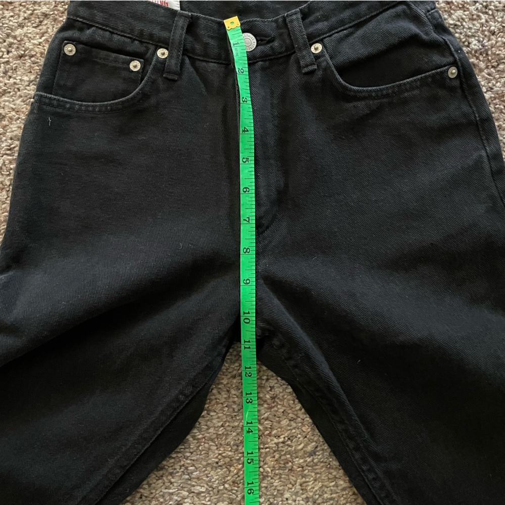 Something Nouveau Produced by Edwin Black Slim Jeans with Leather Patch - Picture 6 of 9